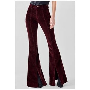 DL1961 Womens Rachel High Rise Instasculpt Flare Split Hem Pants